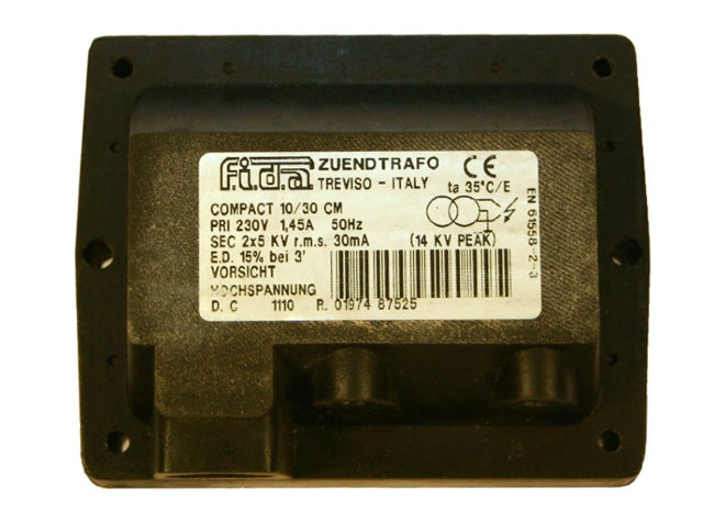 Трансф. поджига FIDA COMPACT 10/30 CM Prim. 230В/1.45A/50Гц, Sec. 2x5кВ/30мА (TBL 160 P) арт. 5020067 (3-19-8569) в Санкт-Петербурге Трансф. поджига FIDA COMPACT 10/30 CM Prim. 230В/1.45A/50Гц, Sec. 2x5кВ/30мА (TBL 160 P) арт. 5020067 (3-19-8569) в Санкт-Петербурге