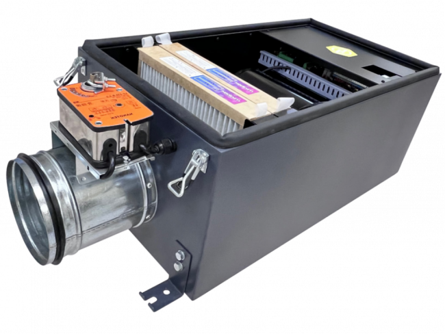 Канальная установка с электрическим нагревом Minibox.E-200-FKO