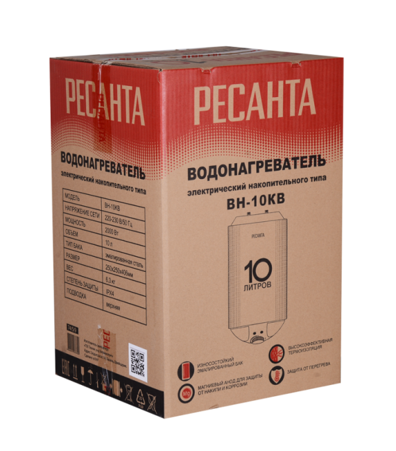 Водонагреватель накопительный РЕСАНТА ВН-10КВ 