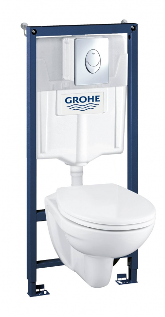 Система инсталляции, GROHE Solido Perfect, набор 4 в 1 с подвесным унитазом и панелью смыва Skate Air Система инсталляции, GROHE Solido Perfect, набор 4 в 1 с подвесным унитазом и панелью смыва Skate Air