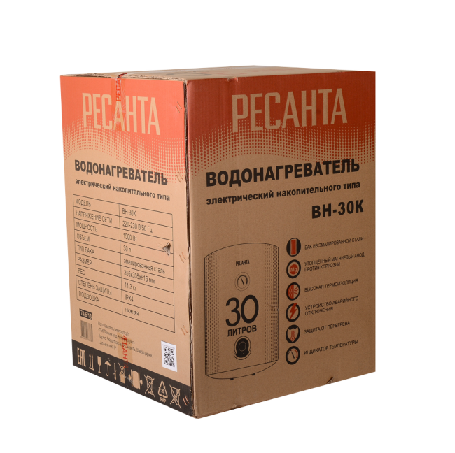 Водонагреватель накопительный РЕСАНТА ВН-30К