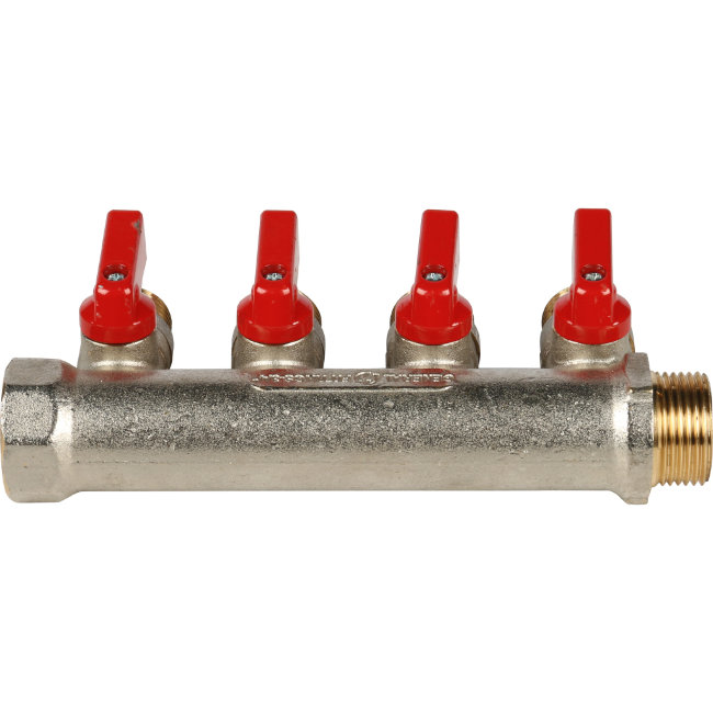 Коллектор 4 отвода с шаровыми кранами STOUT 3/4" 1/2"(красные ручки) (SMB 6200 341204) в Санкт-Петербурге Коллектор 4 отвода с шаровыми кранами STOUT 3/4" 1/2"(красные ручки) (SMB 6200 341204) в Санкт-Петербурге