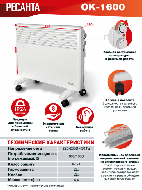 Конвектор РЕСАНТА ОК-1600 Конвектор РЕСАНТА ОК-1600