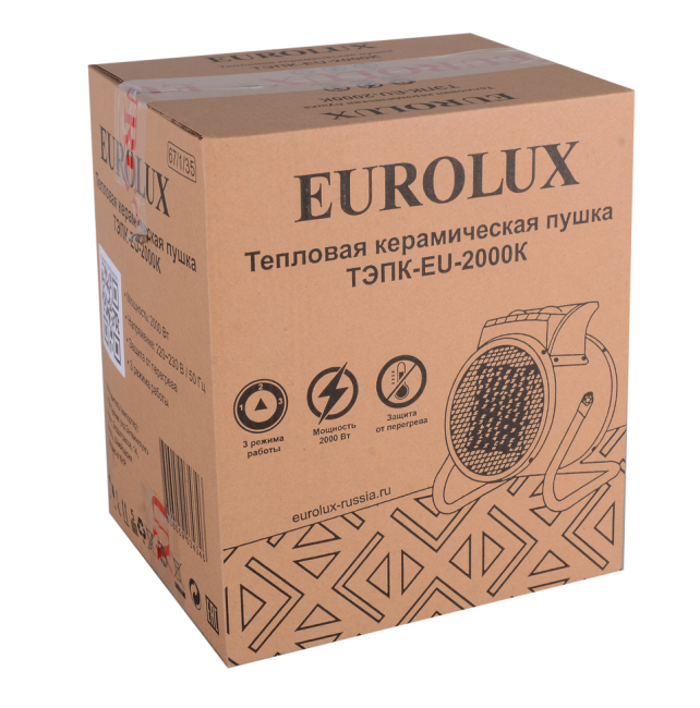 Электрическая тепловая пушка Eurolux ТЭПК-EU-2000K Электрическая тепловая пушка Eurolux ТЭПК-EU-2000K
