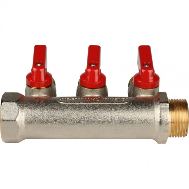 Коллектор 3 отвода с шаровыми кранами STOUT 3/4" 1/2" (красные ручки) (SMB 6200 341203) в Санкт-Петербурге Коллектор 3 отвода с шаровыми кранами STOUT 3/4" 1/2" (красные ручки) (SMB 6200 341203) в Санкт-Петербурге