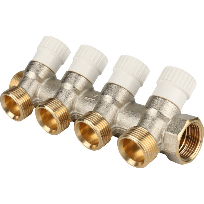 Коллектор 4 отвода с шаровыми кранами STOUT 3/4" 3/4"ЕК (SMB 6851 343404) в Санкт-Петербурге Коллектор 4 отвода с шаровыми кранами STOUT 3/4" 3/4"ЕК (SMB 6851 343404) в Санкт-Петербурге
