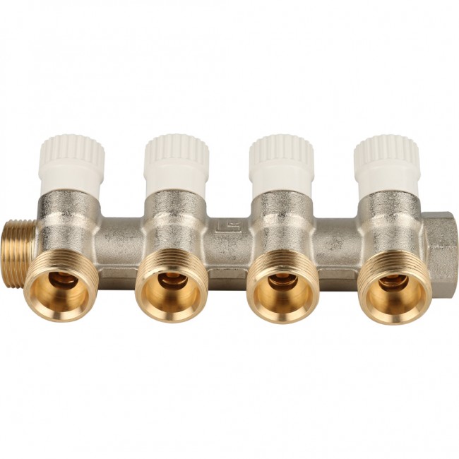 Коллектор 4 отвода с шаровыми кранами STOUT 3/4" 3/4"ЕК (SMB 6851 343404) в Санкт-Петербурге Коллектор 4 отвода с шаровыми кранами STOUT 3/4" 3/4"ЕК (SMB 6851 343404) в Санкт-Петербурге