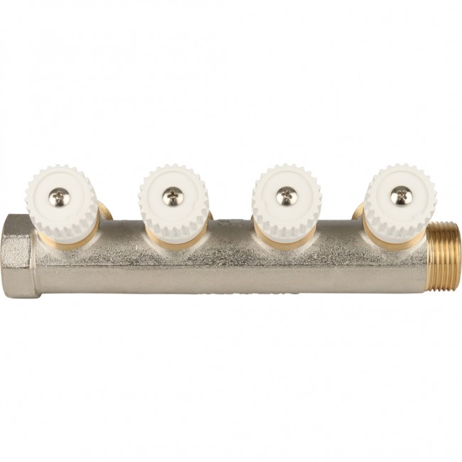 Коллектор 4 отвода с шаровыми кранами STOUT 3/4" 3/4"ЕК (SMB 6851 343404) в Санкт-Петербурге Коллектор 4 отвода с шаровыми кранами STOUT 3/4" 3/4"ЕК (SMB 6851 343404) в Санкт-Петербурге